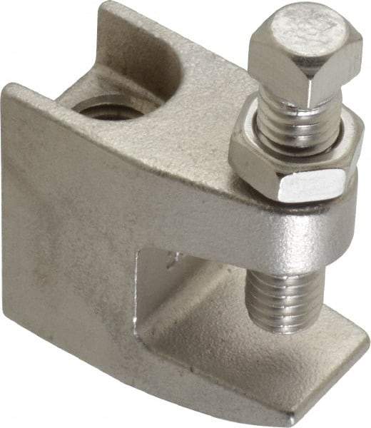 Empire - 3/4" Max Flange Thickness, 1/2" Rod Top Beam Clamp - 470 Lb Capacity, 304 Stainless Steel - Exact Industrial Supply