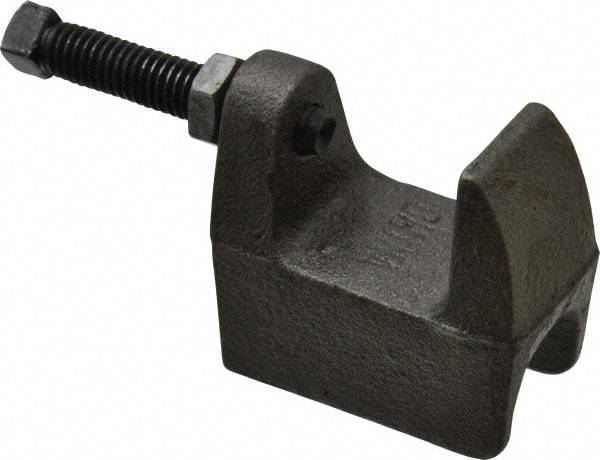Empire - 1-1/4" Max Flange Thickness, 5/8" Rod Wide Jaw Top Beam Clamp - 800 Lb Capacity, Ductile Iron - Exact Industrial Supply