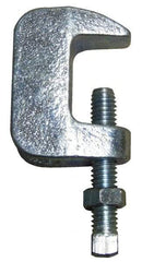 Empire - 1-1/4" Max Flange Thickness, 3/4" Rod Wide Jaw Top Beam Clamp - 900 Lb Capacity, Ductile Iron - Exact Industrial Supply