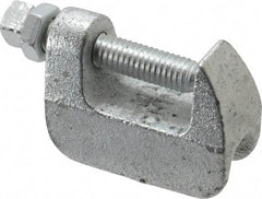 Empire - 1-1/4" Max Flange Thickness, 1/2" Rod Wide Jaw Top Beam Clamp - 500 Lb Capacity, Ductile Iron - Exact Industrial Supply