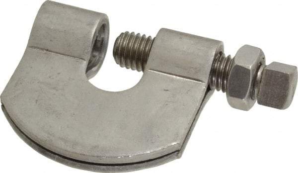 Empire - 3/4" Max Flange Thickness, 5/8" Rod C-Clamp with Locknut - 550 Lb Capacity, 304 Stainless Steel - Exact Industrial Supply