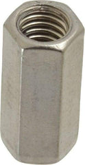 Empire - 3/8-16 Thread, 1-1/8" OAL Stainless Steel Standard Coupling Nut - Uncoated - Exact Industrial Supply