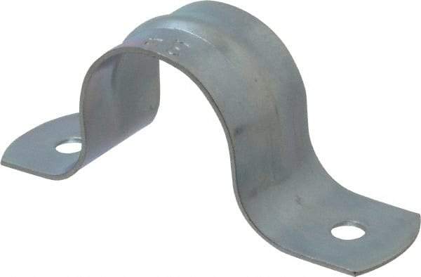 Empire - 3/4 Pipe, Carbon Steel, Galvanized Pipe, Conduit or Tube Strap - 2 Mounting Holes - Exact Industrial Supply