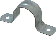 Empire - 1-1/4 Pipe, Carbon Steel, Galvanized Pipe, Conduit or Tube Strap - 2 Mounting Holes - Exact Industrial Supply
