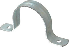 Empire - 2-1/2 Pipe, Carbon Steel, Galvanized Pipe, Conduit or Tube Strap - 2 Mounting Holes - Exact Industrial Supply