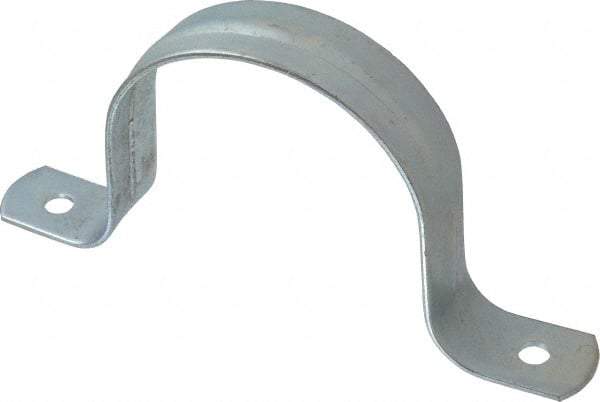 Empire - 3 Pipe, Carbon Steel, Galvanized Pipe, Conduit or Tube Strap - 2 Mounting Holes - Exact Industrial Supply