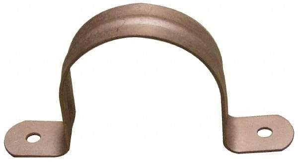 Empire - 2 Pipe, Carbon Steel, Copper Plated Pipe, Conduit or Tube Strap - 2 Mounting Holes - Exact Industrial Supply