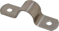 Empire - 1/2 Pipe, Grade 304 Stainless Steel, Pipe, Conduit or Tube Strap - 2 Mounting Holes - Exact Industrial Supply