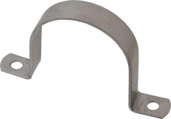 Empire - 2-1/2 Pipe, Grade 304 Stainless Steel, Pipe, Conduit or Tube Strap - 2 Mounting Holes - Exact Industrial Supply