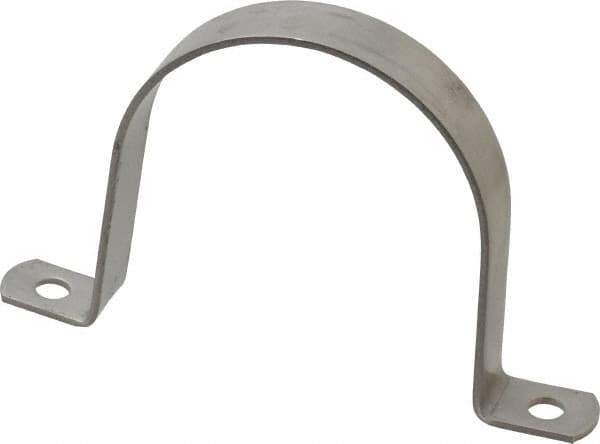 Empire - 3 Pipe, Grade 304 Stainless Steel, Pipe, Conduit or Tube Strap - 2 Mounting Holes - Exact Industrial Supply