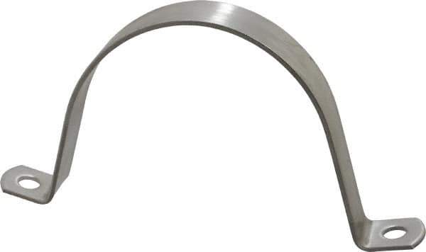 Empire - 4 Pipe, Grade 304 Stainless Steel, Pipe, Conduit or Tube Strap - 2 Mounting Holes - Exact Industrial Supply