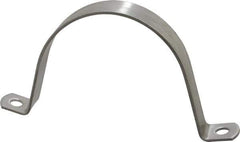 Empire - 4 Pipe, Grade 304 Stainless Steel, Pipe, Conduit or Tube Strap - 2 Mounting Holes - Exact Industrial Supply