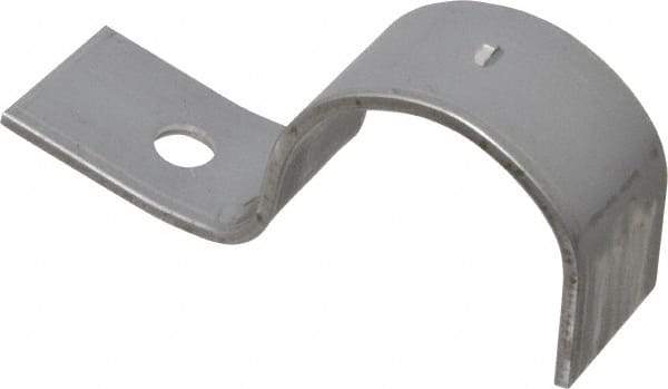 Empire - 1-1/4" Pipe, Carbon Steel, Electro Galvanized" Pipe or Conduit Strap - 1 Mounting Hole - Exact Industrial Supply