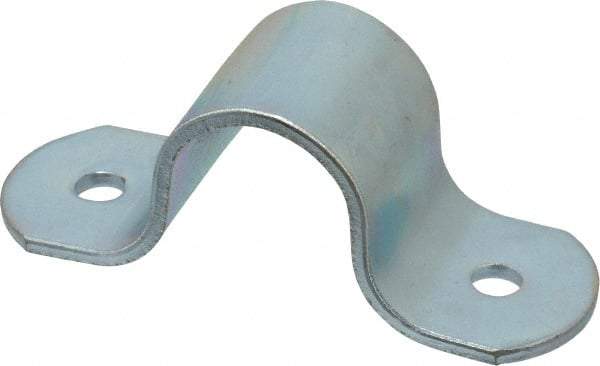 Empire - 3/4 Pipe, Carbon Steel, Electro Galvanized Pipe or Tube Strap - 2 Mounting Holes - Exact Industrial Supply