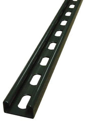 Empire - 10' Long x 1-5/8" Wide x 13/16" High, 14 Gauge, Carbon Steel, Punched Framing Channel & Strut - Green Painted - Exact Industrial Supply