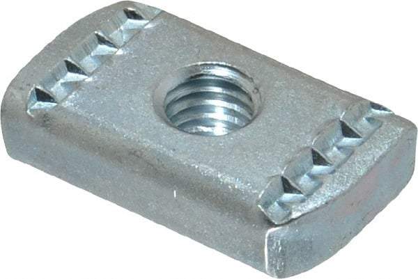 Empire - 3/8" Rod, Electro Galvanized Carbon Steel Strut Nut - Used for Attaching Hanger Rod or Other Accessories to Strut - Exact Industrial Supply