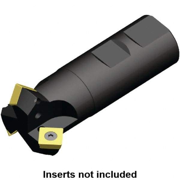 Kennametal - 30° Lead Angle, 44mm Max Cut Diam, 32mm Min Cut Diam, 10mm Max Depth of Cut, Indexable Chamfer and Angle End Mill - 3 Inserts, SP.. 1204.. Insert Style, 101mm Overall Length, Straight Shank - Exact Industrial Supply