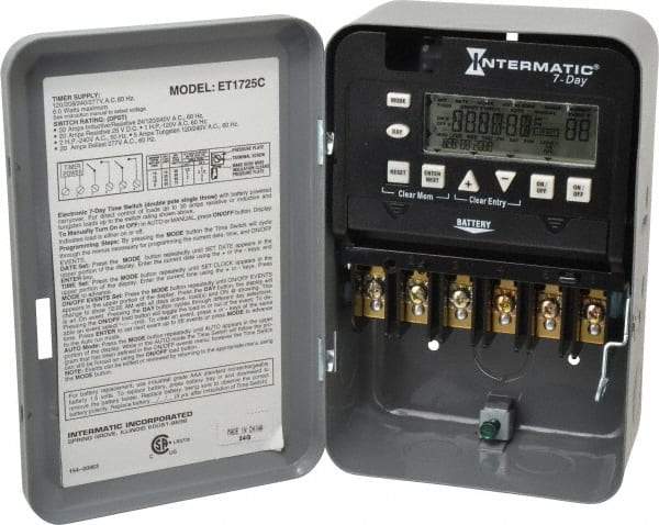 Intermatic - 7 Day Indoor Digital Electronic Timer Switch - 28 On/Off, 120/208/240/277 VAC, 50/60 Hz, - Exact Industrial Supply