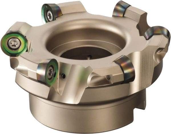 Sumitomo - 5" Cut Diam, 3/8" Max Depth, 1-1/2" Arbor Hole, 6 Inserts, QP.T 6416 Insert Style, Indexable Copy Face Mill - WRCX Cutter Style, 2-1/2 High, Series WaveMill - Exact Industrial Supply