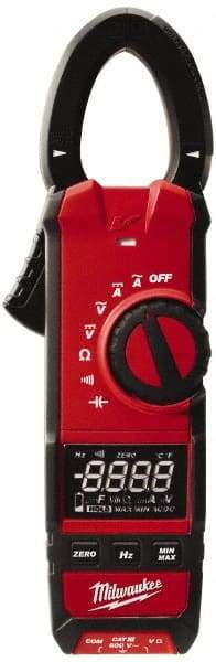 Milwaukee Tool - 2237-20, CAT III, Digital True RMS Clamp Meter with 1.3" Clamp On Jaws - 600 VAC/VDC, 600 AC/DC Amps, Measures Voltage, Capacitance, Continuity, Current, Resistance - Exact Industrial Supply