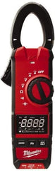 Milwaukee Tool - 2237-20, CAT III, Digital True RMS Clamp Meter with 1.3" Clamp On Jaws - 600 VAC/VDC, 600 AC/DC Amps, Measures Voltage, Capacitance, Continuity, Current, Resistance - Exact Industrial Supply