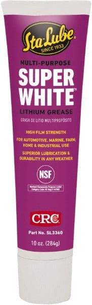 CRC - 10 oz Tube Lithium-12 Gel Paste Grease - White, Nonflammable, 300°F Max Temp, NLGIG 2, - Exact Industrial Supply