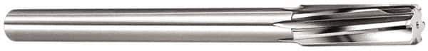 Made in USA - 7/8" Carbide-Tipped 6 Flute Chucking Reamer - Spiral Flute, 3/4" Straight Shank, 2-5/8" Flute Length, 10" OAL - Exact Industrial Supply