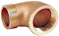 Merit Brass - Class 125, 2" Internal Pipe, Brass 90° Street Elbow - FBSPT x MBSPT - Exact Industrial Supply