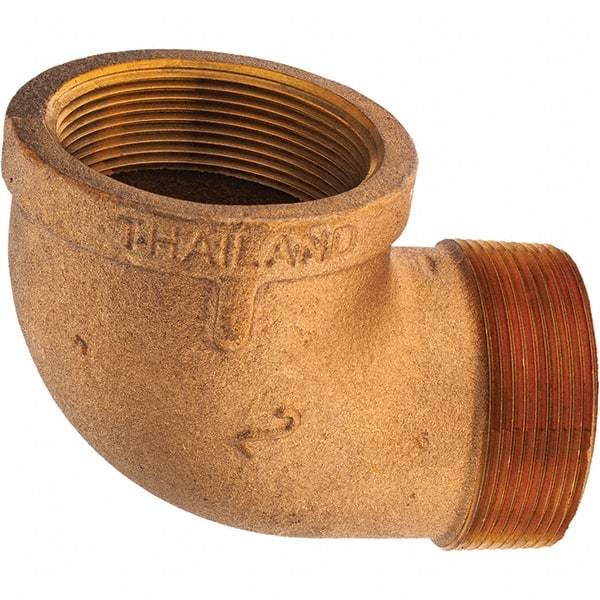 Merit Brass - Class 125, 2" Internal Pipe, Brass 90° Street Elbow - FNPT x MNPT - Exact Industrial Supply