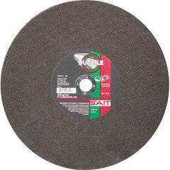 Sait - 12" Aluminum Oxide Cutoff Wheel - 1/8" Thick, 1" Arbor, 6,300 Max RPM, Use with Portable Tools - Exact Industrial Supply