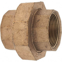 Merit Brass - Class 125, 1-1/2" Internal Pipe, Brass Union - FNPT x FNPT - Exact Industrial Supply