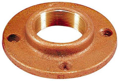 Merit Brass - 1-1/2" Pipe, 5" OD, 2-9/16" Hub Length, Brass & Chrome Plated, Companion Pipe Flange - 3-7/8" Across Bolt Hole Centers, 5/8" Bolt Hole, Class 150 - Exact Industrial Supply