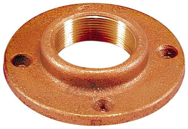 Merit Brass - 2" Pipe, 6" OD, 1" Hub Length, Brass & Chrome Plated, Companion Pipe Flange - 4-3/4" Across Bolt Hole Centers, 3/4" Bolt Hole, Class 125 - Exact Industrial Supply