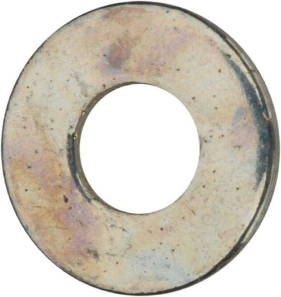 Value Collection - #2 Screw, Grade 2 Steel SAE Flat Washer - 3/32" ID x 7/32" OD, 0.021" Thick, Zinc-Plated Finish - Exact Industrial Supply