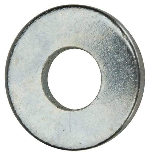 Value Collection - #4 Screw, Grade 2 Steel SAE Flat Washer - 1/8" ID x 5/16" OD, 0.04" Thick, Zinc-Plated Finish - Exact Industrial Supply