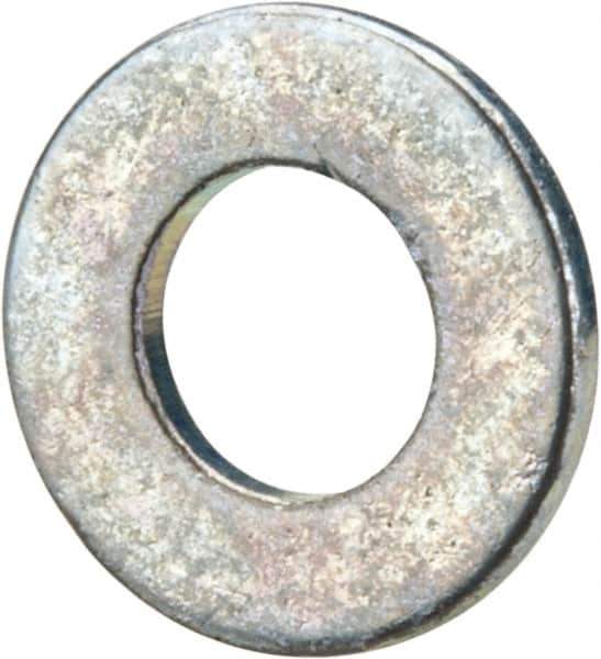 Value Collection - #5 Screw, Grade 2 Steel SAE Flat Washer - 9/64" ID x 9/32" OD, 0.03" Thick, Zinc-Plated Finish - Exact Industrial Supply