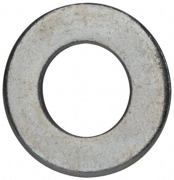 Value Collection - 1" Screw, Grade 2 Steel SAE Flat Washer - 1-1/16" ID x 2" OD, 0.16" Thick, Zinc-Plated Finish - Exact Industrial Supply
