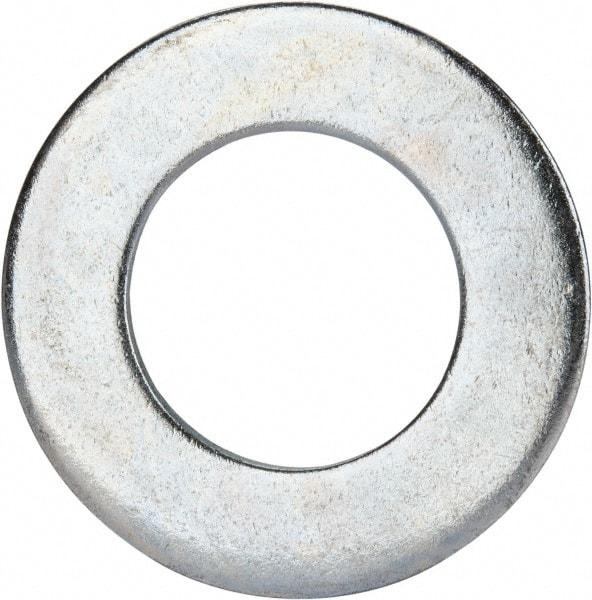 Value Collection - 1-1/8" Screw, Grade 2 Steel SAE Flat Washer - 1-3/16" ID x 2-1/4" OD, 0.16" Thick, Zinc-Plated Finish - Exact Industrial Supply
