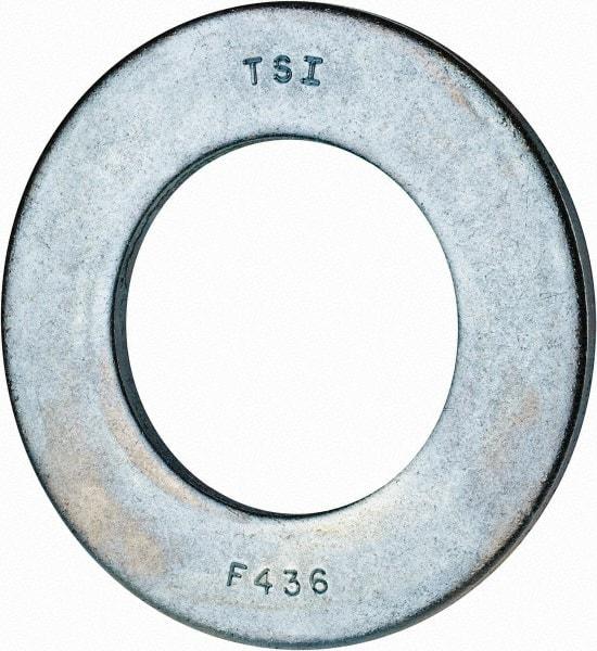 Value Collection - 2" Screw, Grade 2 Steel SAE Flat Washer - 2-1/8" ID x 3-3/4" OD, 0.201" Thick, Zinc-Plated Finish - Exact Industrial Supply