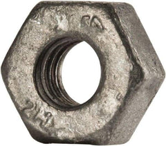 Value Collection - 1/4-20 UNC Steel Right Hand Heavy Hex Nut - 1/2" Across Flats, 15/64" High, Galvanized Finish - Exact Industrial Supply