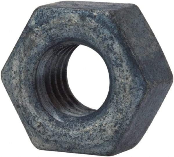 Value Collection - 3/8-16 UNC Steel Right Hand Heavy Hex Nut - 11/16" Across Flats, 23/64" High, Galvanized Finish - Exact Industrial Supply