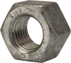 Value Collection - 7/8-9 UNC Steel Right Hand Heavy Hex Nut - 1-7/16" Across Flats, 55/64" High, Galvanized Finish - Exact Industrial Supply