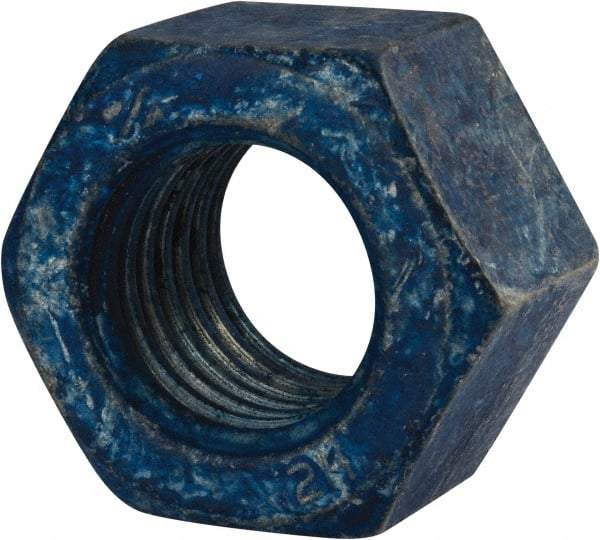 Value Collection - 1-1/8 - 7 UNC Steel Right Hand Heavy Hex Nut - 1-13/16" Across Flats, 1-7/64" High, Galvanized Finish - Exact Industrial Supply