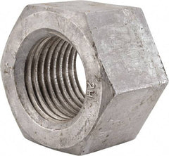 Value Collection - 2-1/2 - 4 UNC Steel Right Hand Heavy Hex Nut - 3-7/8" Across Flats, 2-29/64" High, Hot Dipped Galvanized Finish - Exact Industrial Supply