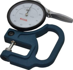SPI - 0 to 0.05 Inch Measurement, 0.0001 Inch Graduation, 1-1/8 Inch Throat Depth, Dial Thickness Gage - 2-1/4 Inch Dial Diameter - Exact Industrial Supply
