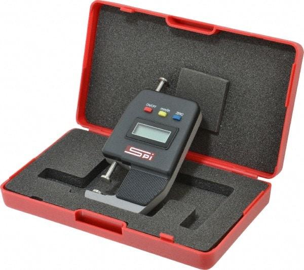 SPI - 0mm to 25mm Measurement, 0.01mm Resolution Electronic Thickness Gage - Accurate up to 0.0002" - Exact Industrial Supply