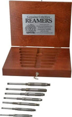 Made in USA - #110 to #104 Diam, 1/4 to 15/32" Variable Diam, Straight Shank, Adjustable Hand Reamer Set - High Speed Steel, Bright Finish, 7 Pieces - Exact Industrial Supply