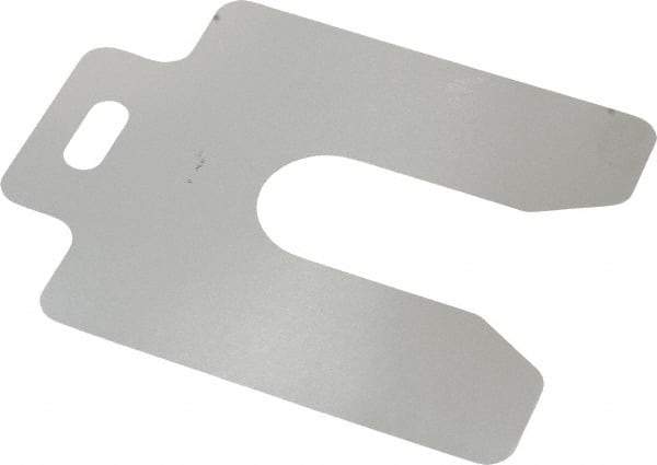 Made in USA - 20 Piece, 3 Inch Long x 3 Inch Wide x 0.001 Inch Thick, Slotted Shim Stock - Stainless Steel, 7/8 Inch Wide Slot - Exact Industrial Supply