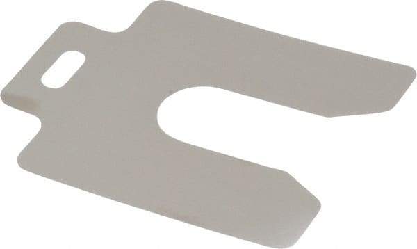 Made in USA - 20 Piece, 3 Inch Long x 3 Inch Wide x 0.004 Inch Thick, Slotted Shim Stock - Stainless Steel, 7/8 Inch Wide Slot - Exact Industrial Supply