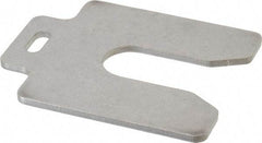 Made in USA - 5 Piece, 3 Inch Long x 3 Inch Wide x 0.125 Inch Thick, Slotted Shim Stock - Stainless Steel, 7/8 Inch Wide Slot - Exact Industrial Supply